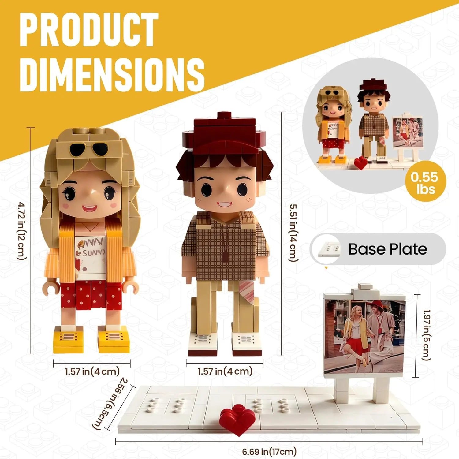 LSNDEE Personalized Photo Custom Building Blocks, Custom DIY Mini Figurines from Your Picture, festival Gift  (with Display Stand and box) LSNDEE