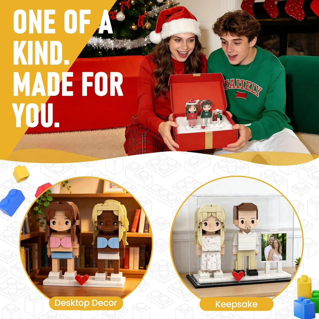 LSNDEE Personalized Photo Custom Building Blocks, Custom DIY Mini Figurines from Your Picture, festival Gift  (with Display Stand and box) LSNDEE