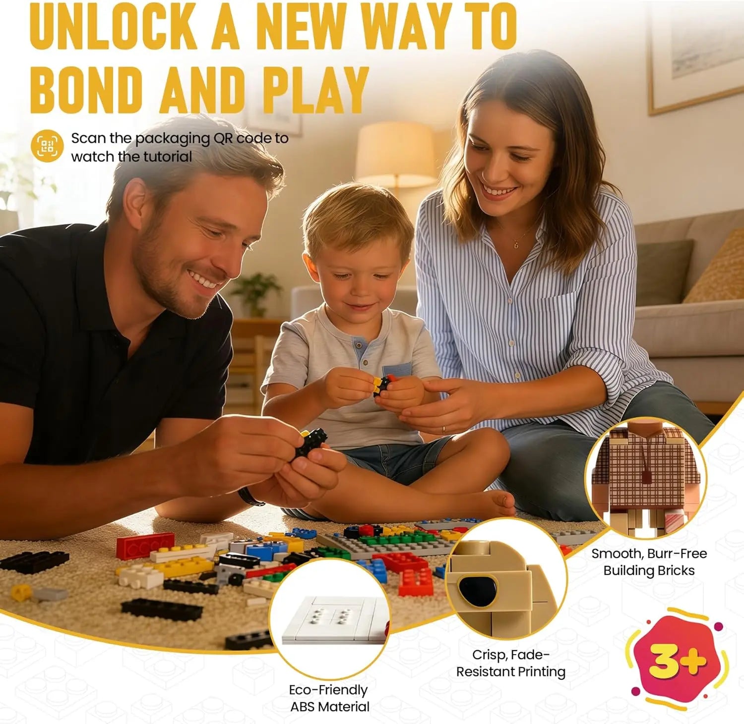 LSNDEE Personalized Photo Custom Building Blocks, Custom DIY Mini Figurines from Your Picture, festival Gift  (with Display Stand and box) LSNDEE
