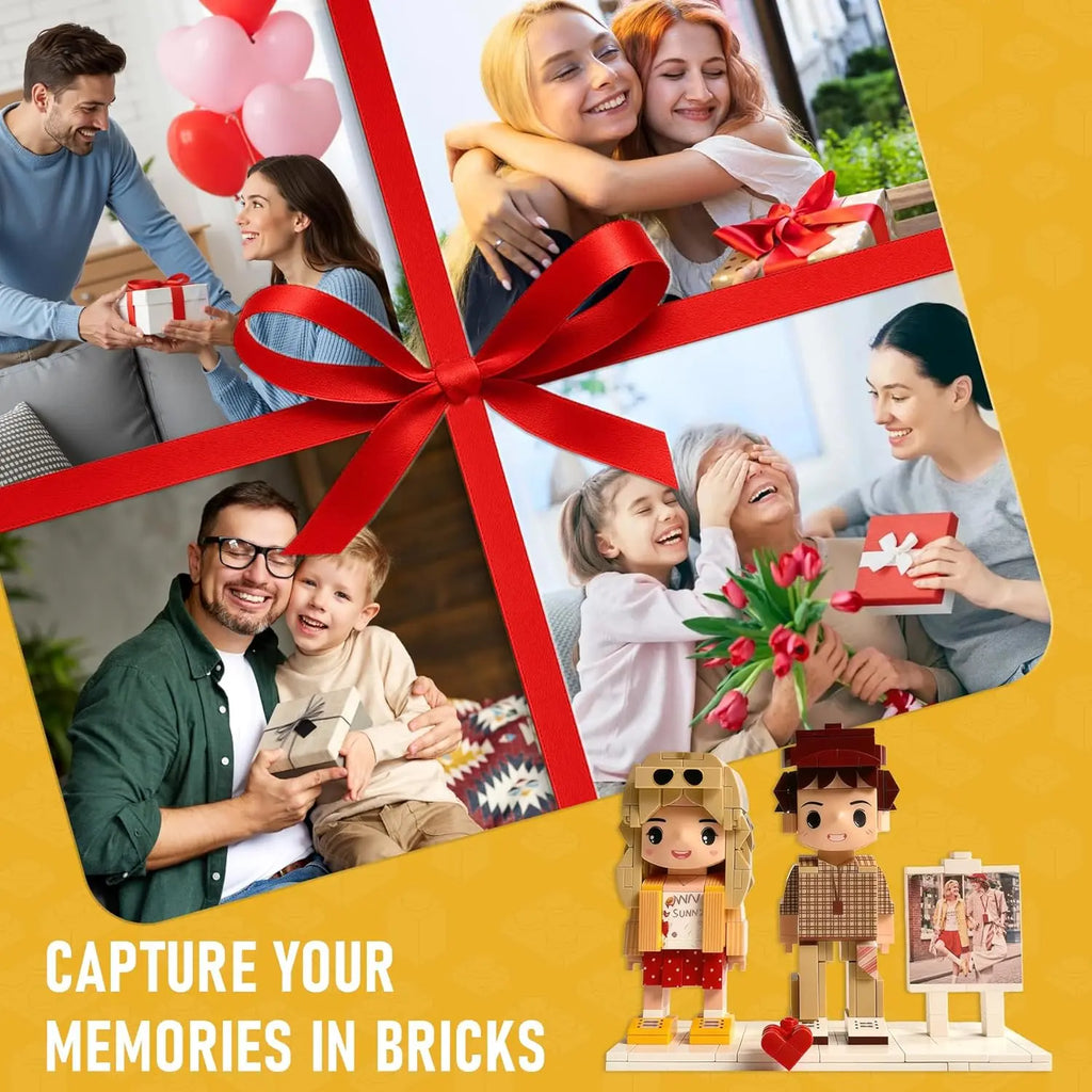 LSNDEE Personalized Photo Custom Building Blocks, Custom DIY Mini Figurines from Your Picture, festival Gift  (with Display Stand and box) LSNDEE
