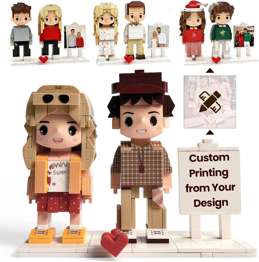 LSNDEE Personalized Photo Custom Building Blocks, Custom DIY Mini Figurines from Your Picture, festival Gift  (with Display Stand and box) LSNDEE