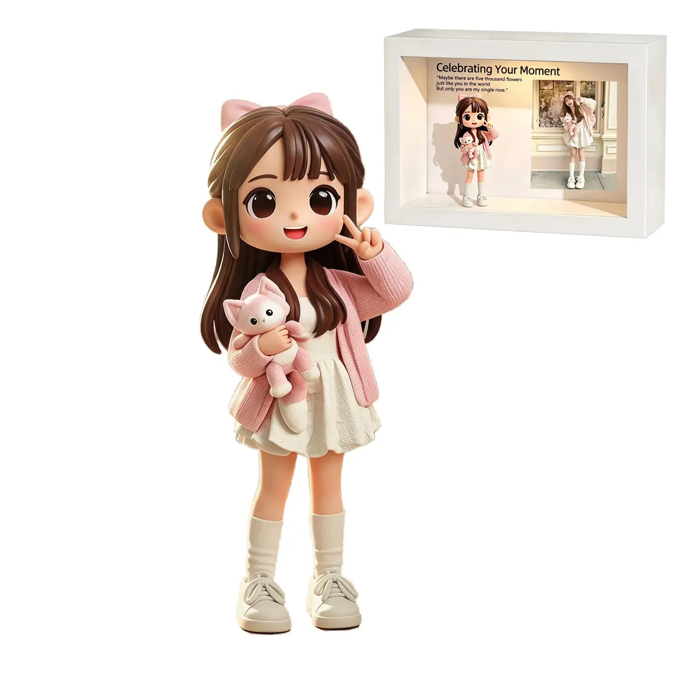 Turn your photo into a custom Q-version doll. Your memories, now in cute 3D. 24H preview customized draft image after payment. Desktop decorative ornaments, Customized Gifts LSNDEE