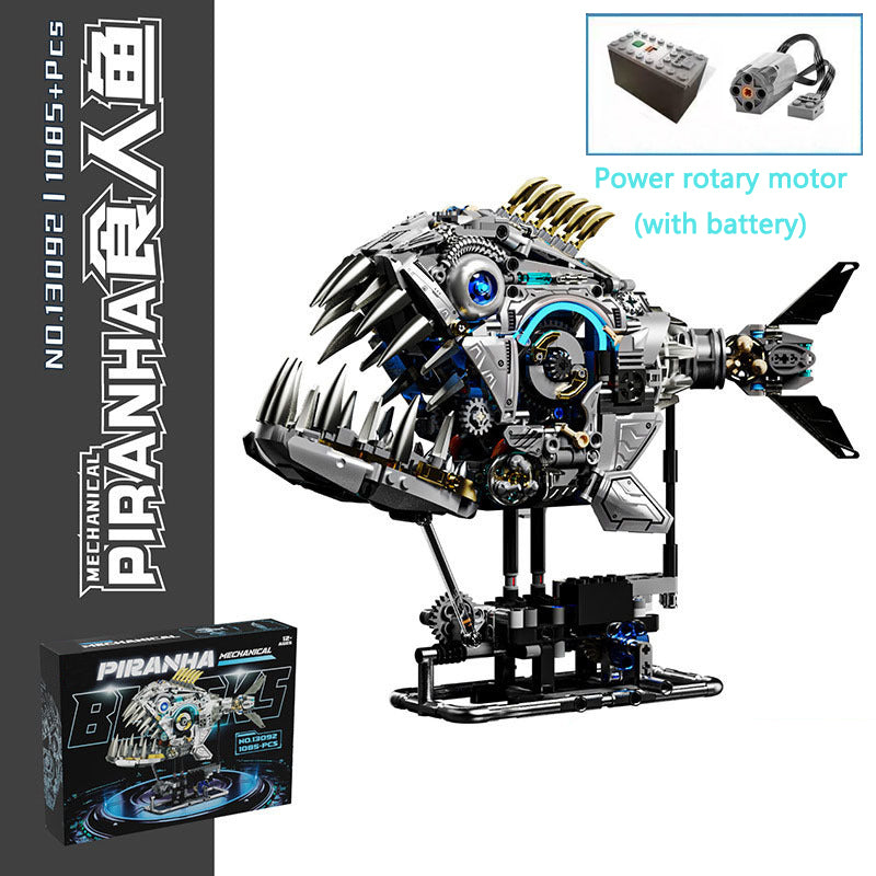 Whale Mechanical Blocks – 1388 PCS Steampunk Building Set with LED Lights & Motor