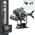 Whale Mechanical Blocks – 1388 PCS Steampunk Building Set with LED Lights & Motor
