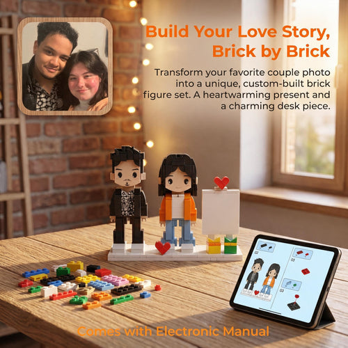 LSNDEE Custom Couple Building Blocks with Photo, Turn Your Couple Photo Into Custom Brick Art. Personalized Gift for Couples LSNDEE