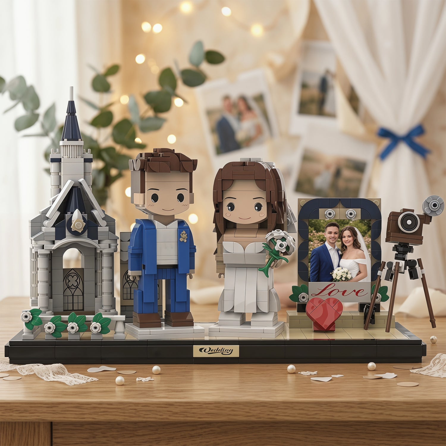 LSNDEE Custom Wedding Building Brick Made from Your Photos, Unique Wedding Keepsake Building Brick, Couple Gift