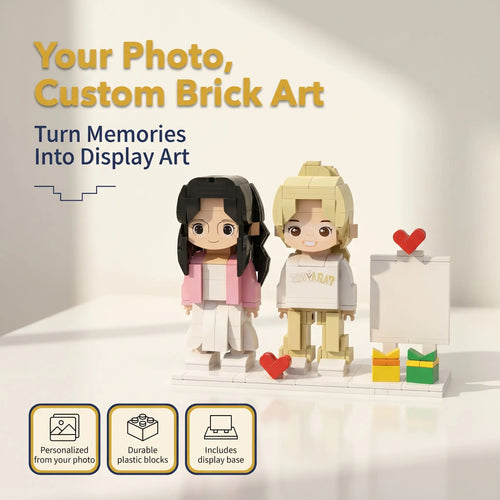 LSNDEE custom couple photo building blocks with Photo, Turn Your Couple Photo Into Custom Brick Art. Personalized Gift for Couples LSNDEE