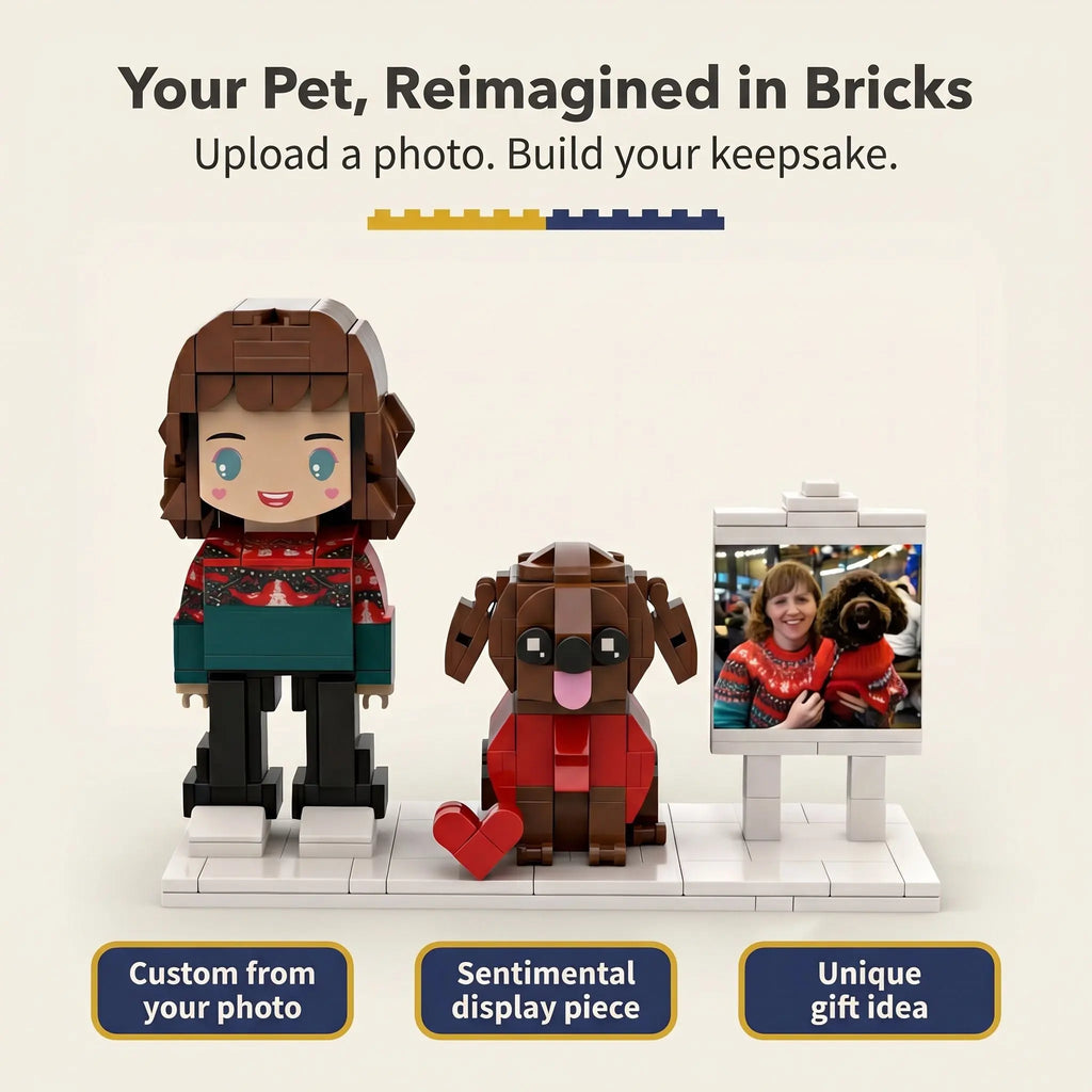 Custom Pet Photo Building Blocks - Unique Pet Brick Art LSNDEE