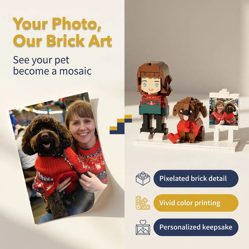 Custom Pet Photo Building Blocks - Unique Pet Brick Art LSNDEE