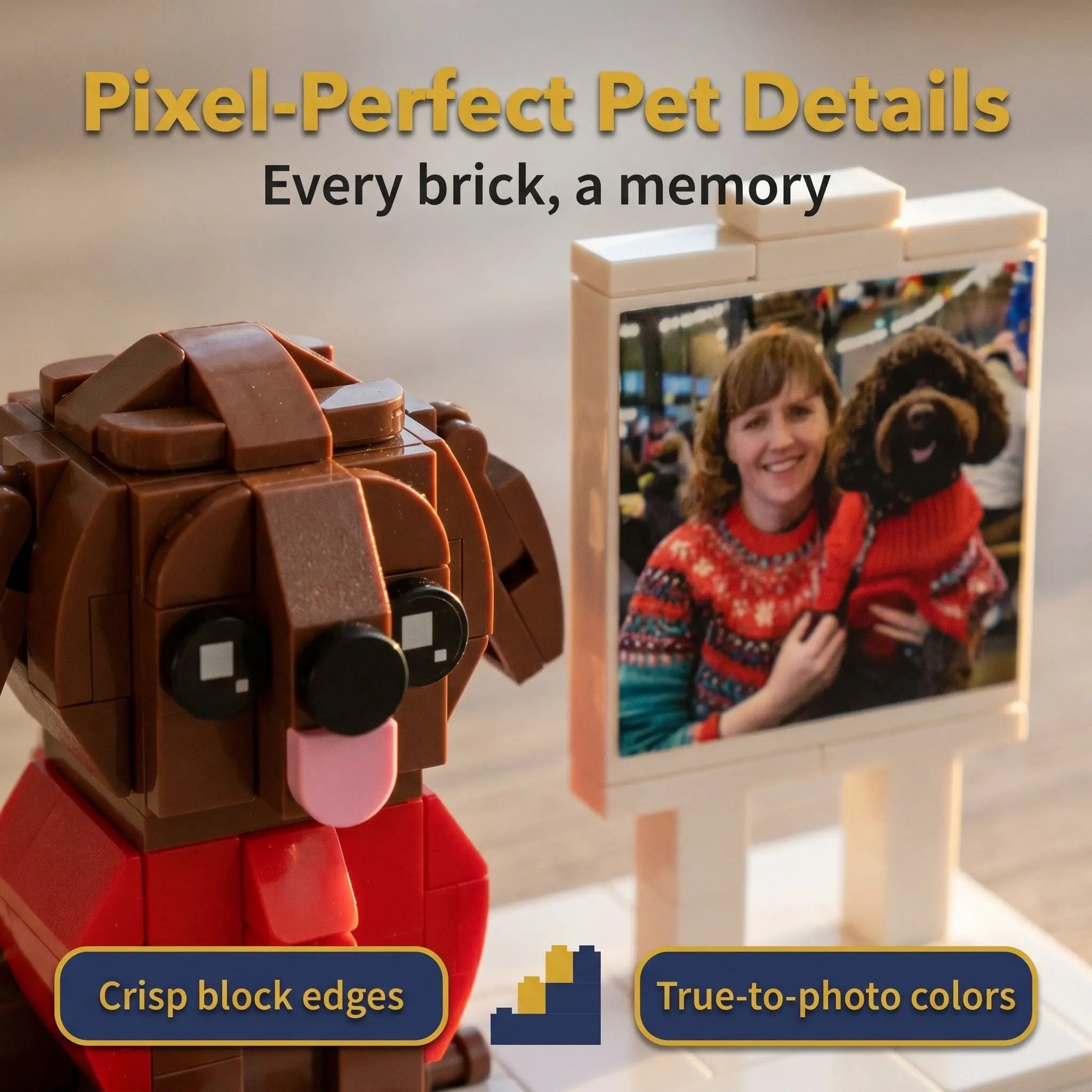 Custom Pet Photo Building Blocks - Unique Pet Brick Art LSNDEE
