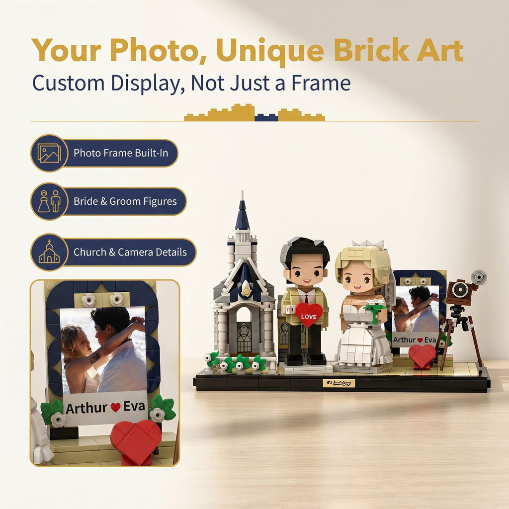 LSNDEE Custom Wedding Building Brick Made from Your Photos, Unique Wedding Keepsake Building Brick, Couple Gift