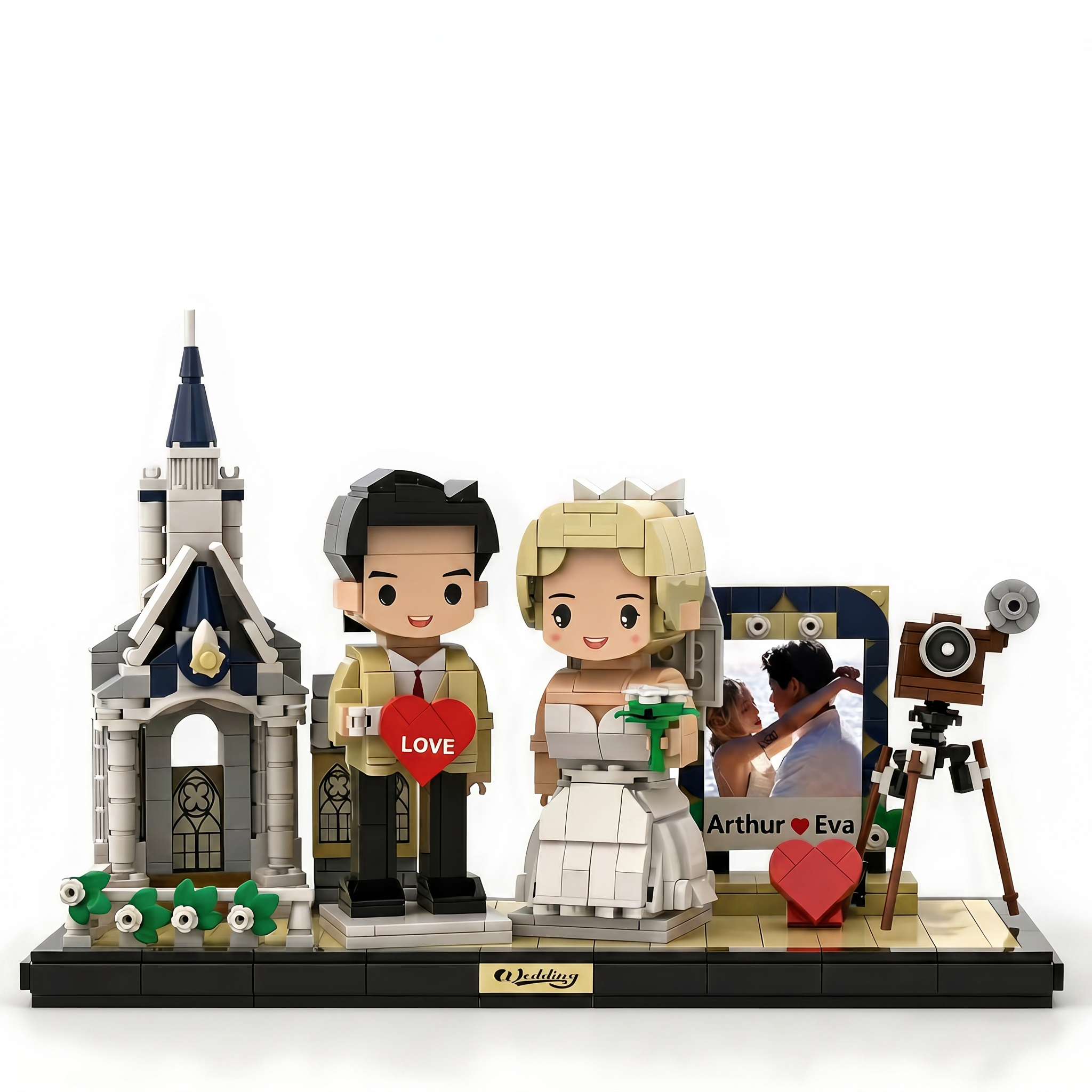 LSNDEE Custom Wedding Building Brick Made from Your Photos, Unique Wedding Keepsake Building Brick, Couple Gift